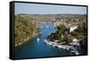 Greece, Paxos. Yachts and Pleasure Boats Moored in the Entrance to Gaios Harbour-John Warburton-lee-Framed Stretched Canvas