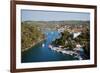 Greece, Paxos. Yachts and Pleasure Boats Moored in the Entrance to Gaios Harbour-John Warburton-lee-Framed Photographic Print