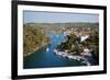 Greece, Paxos. Yachts and Pleasure Boats Moored in the Entrance to Gaios Harbour-John Warburton-lee-Framed Photographic Print