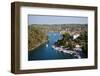 Greece, Paxos. Yachts and Pleasure Boats Moored in the Entrance to Gaios Harbour-John Warburton-lee-Framed Photographic Print