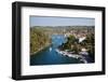 Greece, Paxos. Yachts and Pleasure Boats Moored in the Entrance to Gaios Harbour-John Warburton-lee-Framed Photographic Print