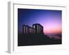 Greece, Peloponnes, Cape Sunion, Poseidon Temple, Silhouette, Dusk-Thonig-Framed Photographic Print