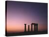 Greece, Peloponnes, Corinth, Apollon Temple, Silhouette, Morning Light-Thonig-Stretched Canvas