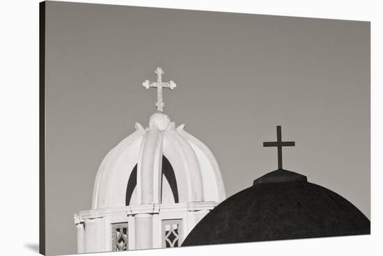 Greece, Santorini. Church Steeples and Crosses-Bill Young-Stretched Canvas