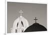 Greece, Santorini. Church Steeples and Crosses-Bill Young-Framed Photographic Print