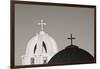 Greece, Santorini. Church Steeples and Crosses-Bill Young-Framed Photographic Print