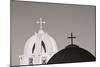 Greece, Santorini. Church Steeples and Crosses-Bill Young-Mounted Photographic Print