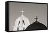 Greece, Santorini. Church Steeples and Crosses-Bill Young-Framed Stretched Canvas