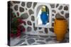 Greece, Santorini. Flower pots decorating a courtyard-Hollice Looney-Stretched Canvas