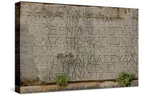 Greece. Sparta. Inscription on the Stone. Greek Writing-null-Stretched Canvas