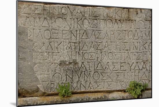 Greece. Sparta. Inscription on the Stone. Greek Writing-null-Mounted Giclee Print