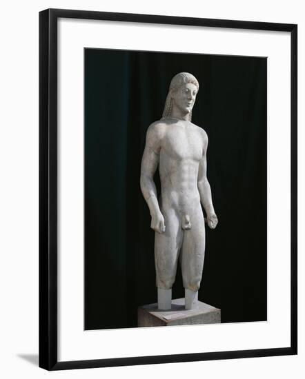 Greece, Thebes, Statue of Kouros from Monte Ptoon Shrine of Apollo-null-Framed Giclee Print