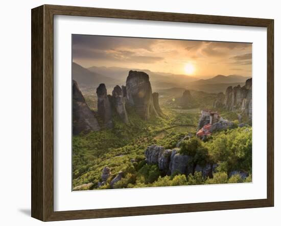 Greece, Thessaly, Meteora, Holy Monastery of Rousanou-Michele Falzone-Framed Photographic Print