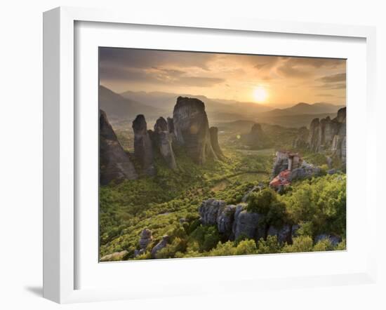 Greece, Thessaly, Meteora, Holy Monastery of Rousanou-Michele Falzone-Framed Photographic Print