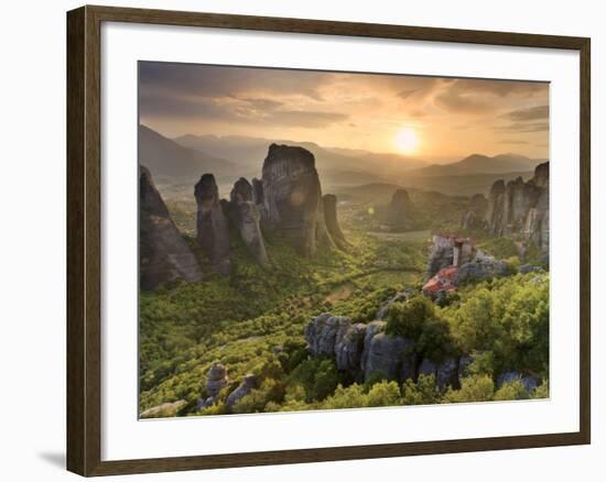 Greece, Thessaly, Meteora, Holy Monastery of Rousanou-Michele Falzone-Framed Photographic Print