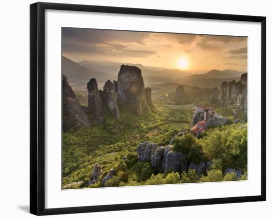 Greece, Thessaly, Meteora, Holy Monastery of Rousanou-Michele Falzone-Framed Photographic Print