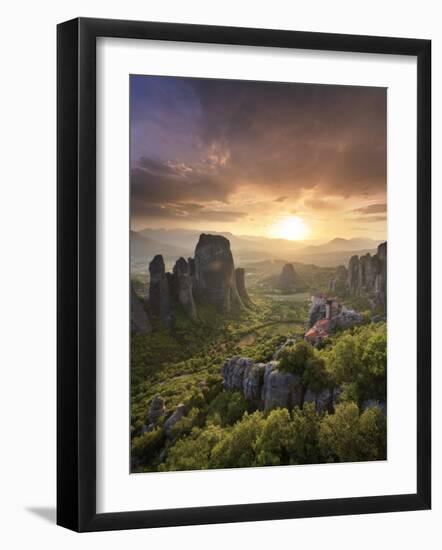 Greece, Thessaly, Meteora, Holy Monastery of Rousanou-Michele Falzone-Framed Photographic Print