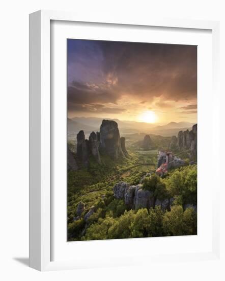 Greece, Thessaly, Meteora, Holy Monastery of Rousanou-Michele Falzone-Framed Photographic Print