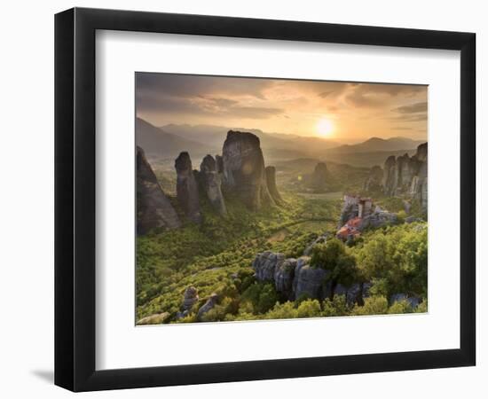 Greece, Thessaly, Meteora, Holy Monastery of Rousanou-Michele Falzone-Framed Photographic Print