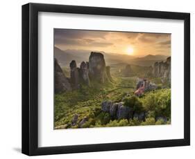 Greece, Thessaly, Meteora, Holy Monastery of Rousanou-Michele Falzone-Framed Photographic Print