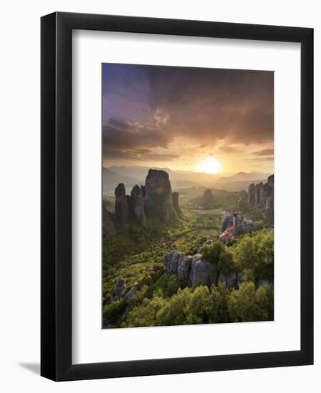 Greece, Thessaly, Meteora, Holy Monastery of Rousanou-Michele Falzone-Framed Premium Photographic Print