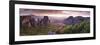 Greece, Thessaly, Meteora, Panoramic View of Meteora and Holy Monastery of Rousanou-Michele Falzone-Framed Photographic Print