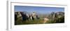Greece, Thessaly, Meteora, Panoramic View of Meteora and Holy Monastery of Rousanou-Michele Falzone-Framed Photographic Print