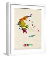 Greece Watercolor Map-Michael Tompsett-Framed Art Print