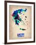 Greece Watercolor Poster-NaxArt-Framed Art Print