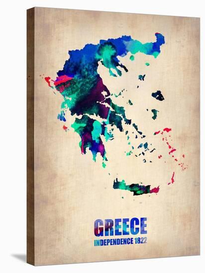 Greece Watercolor Poster-NaxArt-Stretched Canvas