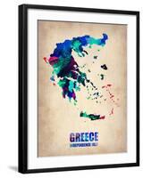 Greece Watercolor Poster-NaxArt-Framed Art Print