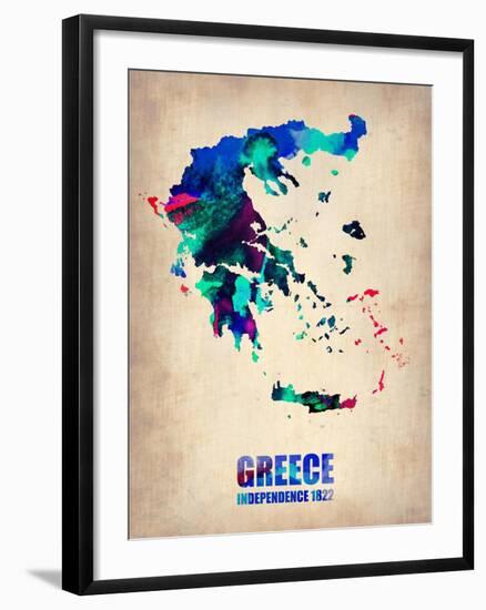 Greece Watercolor Poster-NaxArt-Framed Art Print