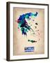 Greece Watercolor Poster-NaxArt-Framed Art Print