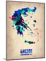 Greece Watercolor Poster-NaxArt-Mounted Art Print