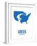 Greek America Poster 1-NaxArt-Framed Art Print