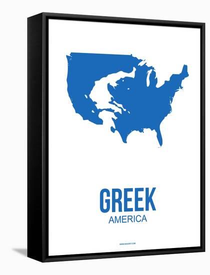 Greek America Poster 1-NaxArt-Framed Stretched Canvas