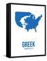 Greek America Poster 1-NaxArt-Framed Stretched Canvas