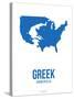 Greek America Poster 1-NaxArt-Stretched Canvas