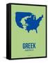 Greek America Poster 2-NaxArt-Framed Stretched Canvas