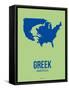 Greek America Poster 2-NaxArt-Framed Stretched Canvas