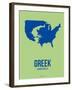 Greek America Poster 2-NaxArt-Framed Art Print