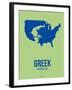 Greek America Poster 2-NaxArt-Framed Art Print