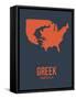 Greek America Poster 3-NaxArt-Framed Stretched Canvas