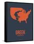 Greek America Poster 3-NaxArt-Framed Stretched Canvas