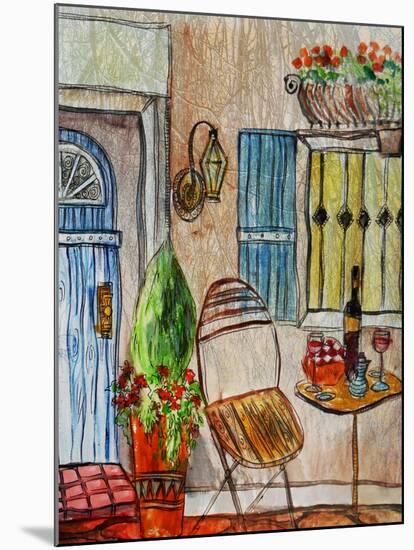 Greek Caf? II-Danielle Harrington-Mounted Art Print