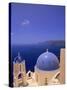 Greek Church, Santorini, Greece-Walter Bibikow-Stretched Canvas