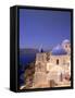 Greek Church, Santorini, Greece-Walter Bibikow-Framed Stretched Canvas