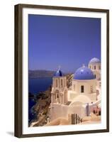 Greek Church, Santorini, Greece-Walter Bibikow-Framed Premium Photographic Print
