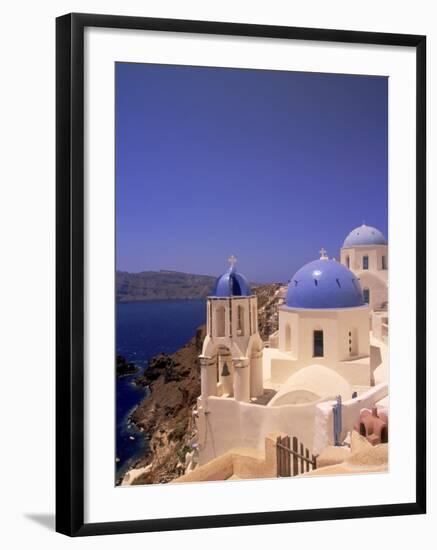 Greek Church, Santorini, Greece-Walter Bibikow-Framed Premium Photographic Print