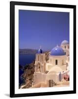 Greek Church, Santorini, Greece-Walter Bibikow-Framed Premium Photographic Print